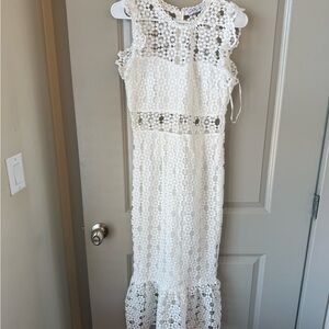 Petal & Pup Lauren Floral Lace Dress white
